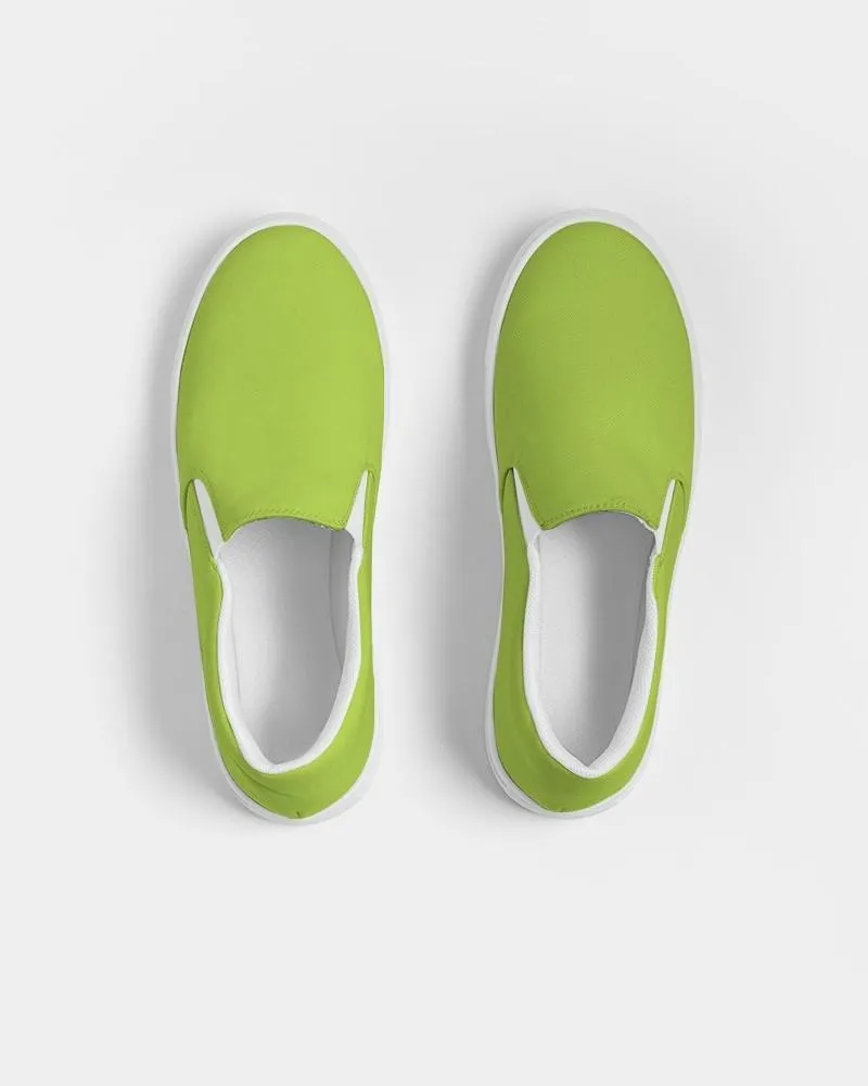 Bright Warm Green Slip-On Canvas Sneakers | Women's | Bright Pure Warm Green | C38M0Y100K0
