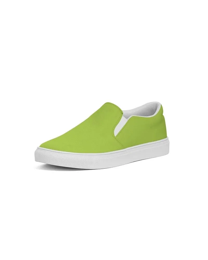 Bright Warm Green Slip-On Canvas Sneakers | Women's | Bright Pure Warm Green | C38M0Y100K0