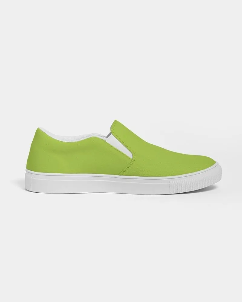 Bright Warm Green Slip-On Canvas Sneakers | Women's | Bright Pure Warm Green | C38M0Y100K0