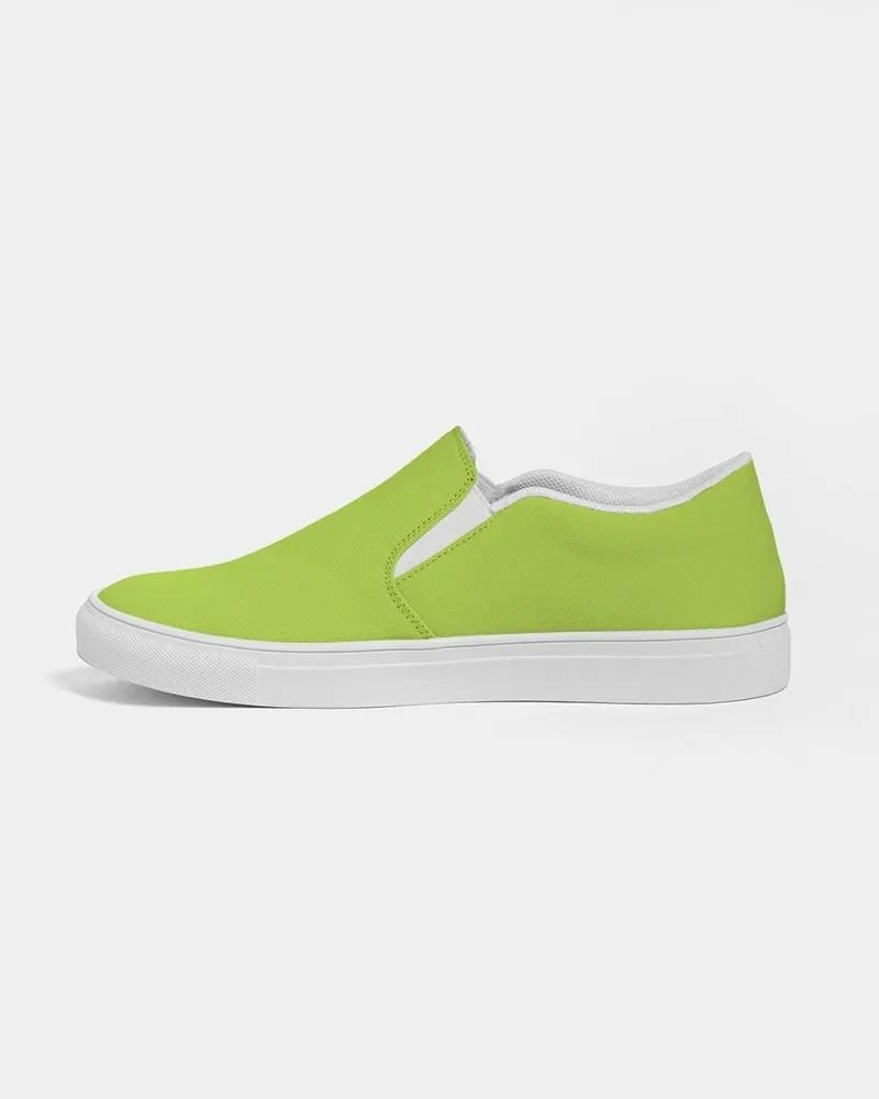 Bright Warm Green Slip-On Canvas Sneakers | Women's | Bright Pure Warm Green | C38M0Y100K0
