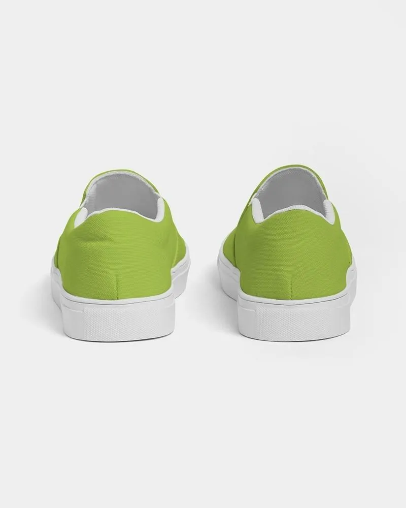 Bright Warm Green Slip-On Canvas Sneakers | Women's | Bright Pure Warm Green | C38M0Y100K0