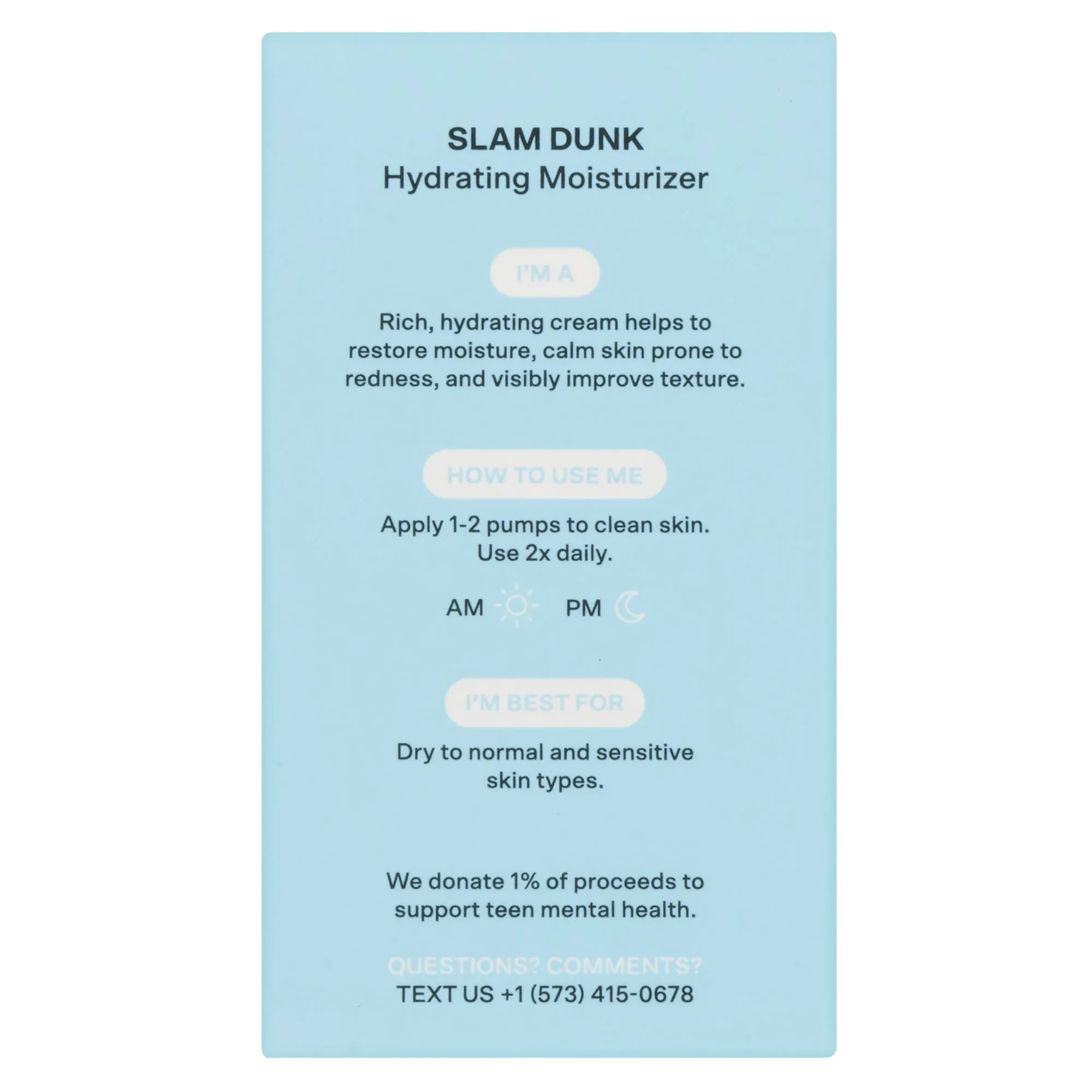 Bubble Skincare Slam Dunk Hydrating Face Moisturizer, For Normal to Dry Skin