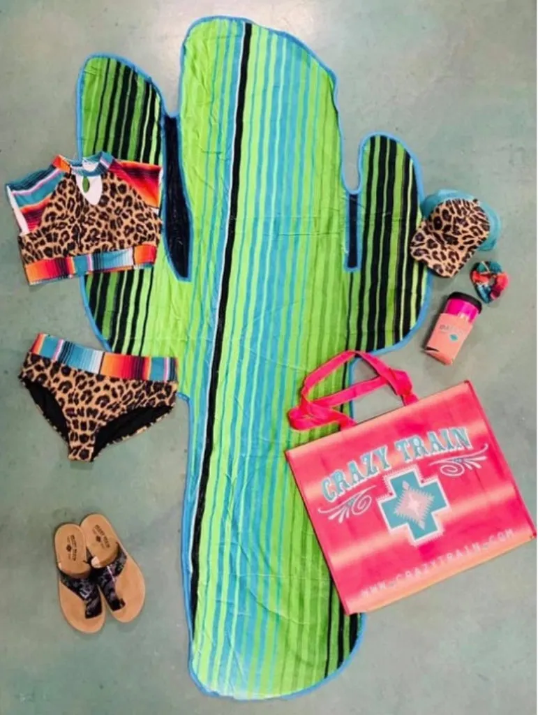 Cactus Beach Towel by Crazy Train