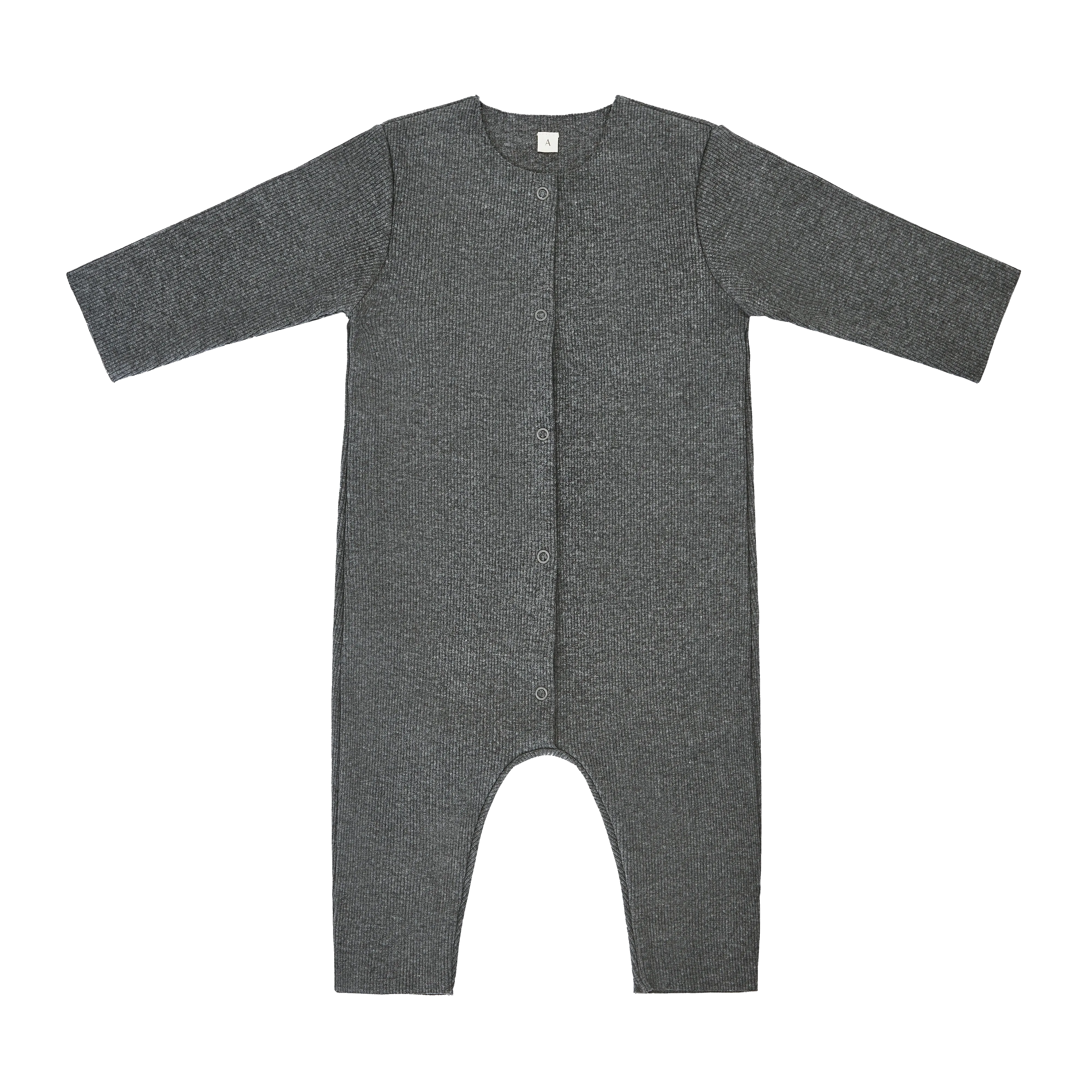 Carle Cotton Rib Footless Baby Romper (Dark Grey)