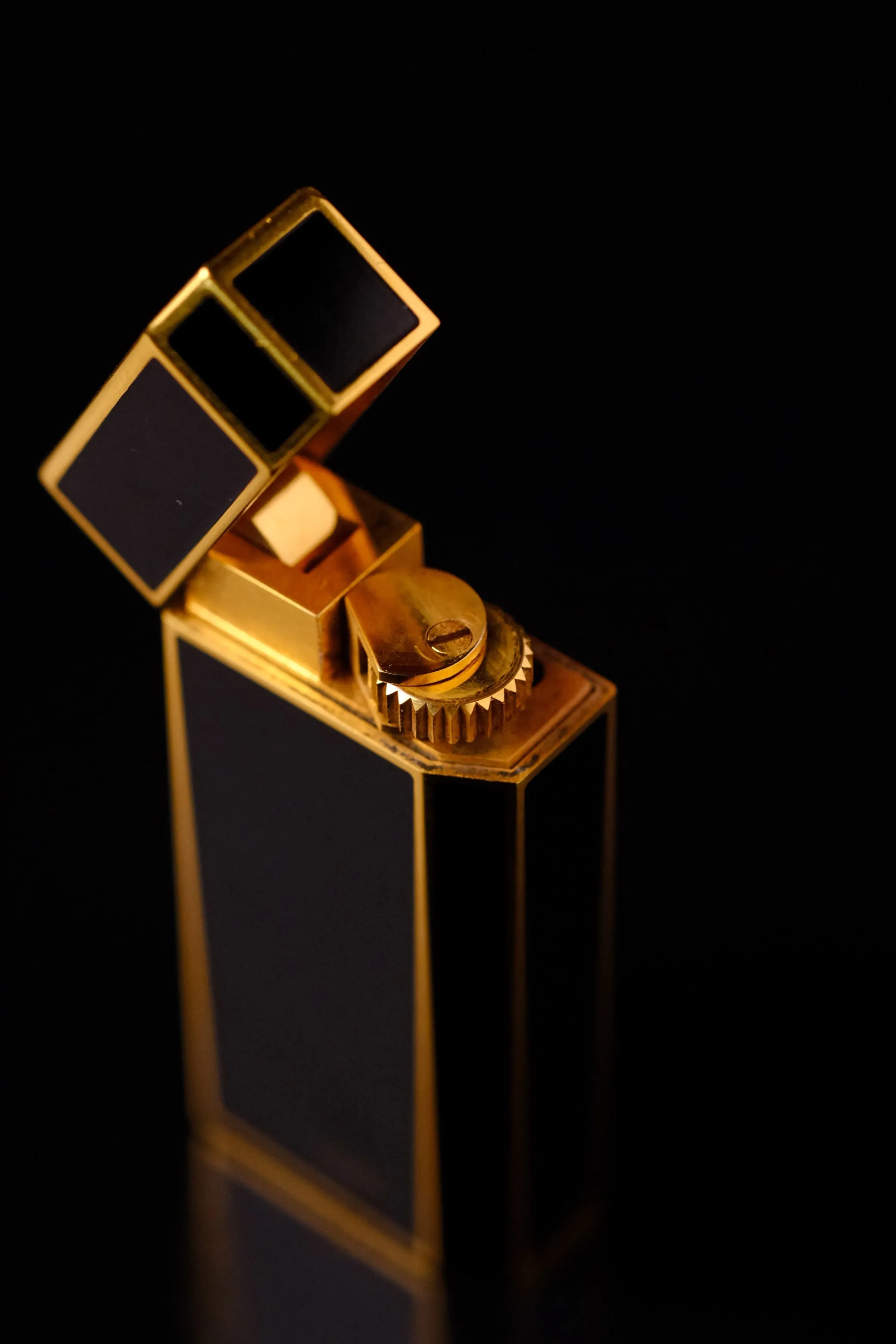 Cartier Black Lacquer & Gold Lighter
