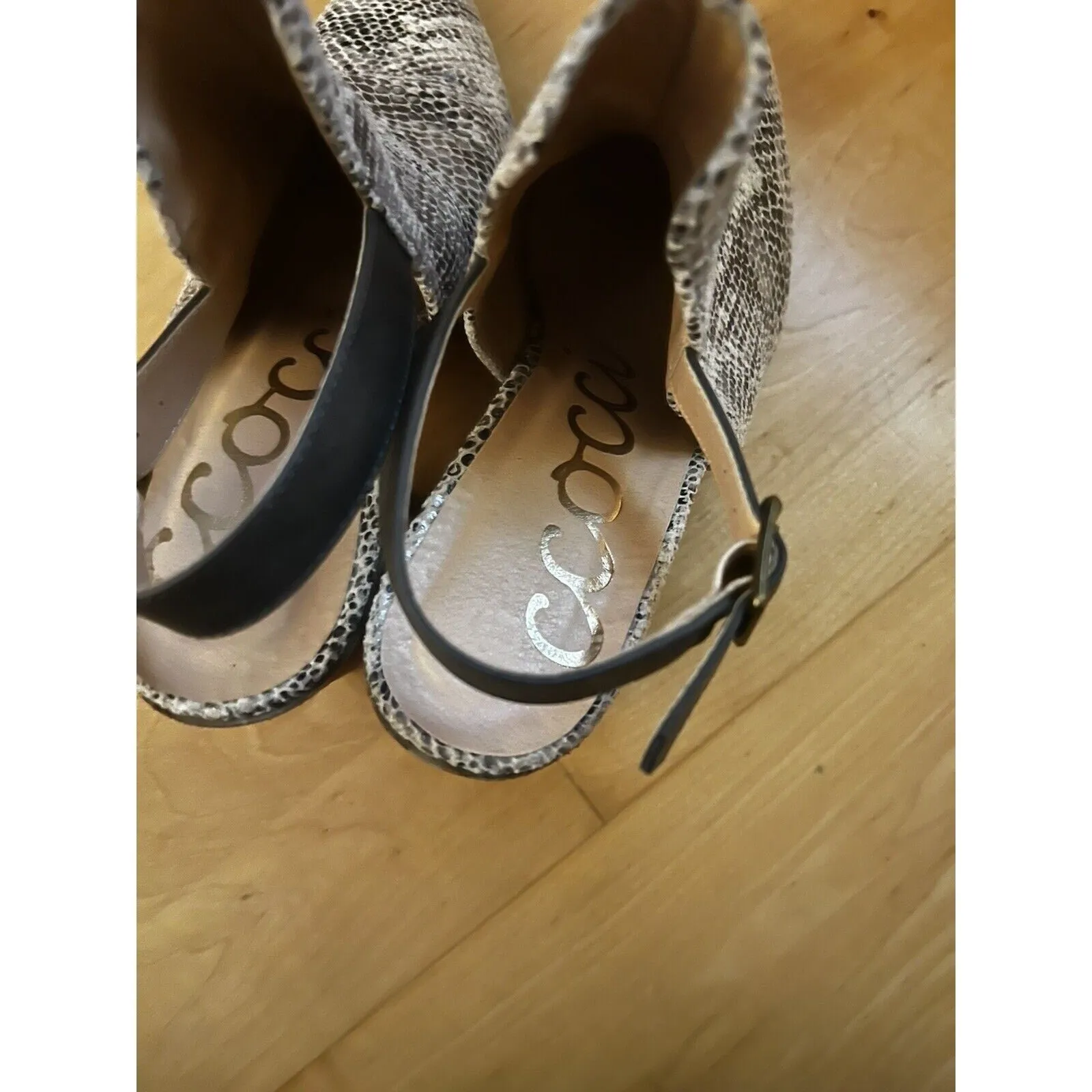 Ccocci Women's Beige Joel Snakeskin Mule Heel Western Bootie 7.5
