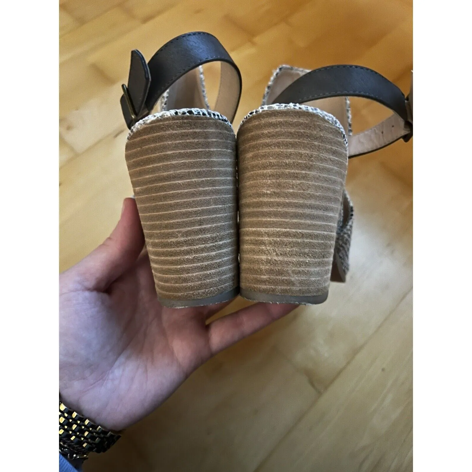 Ccocci Women's Beige Joel Snakeskin Mule Heel Western Bootie 7.5