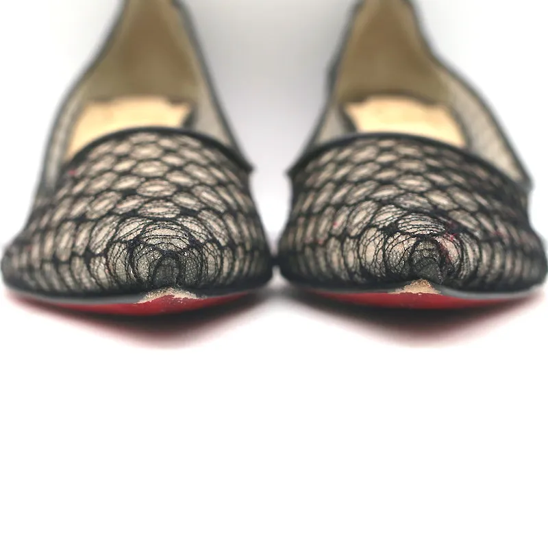 Christian Louboutin Saramor 70mm Fishnet Pumps Black Size 37 Pointed Toe Heels