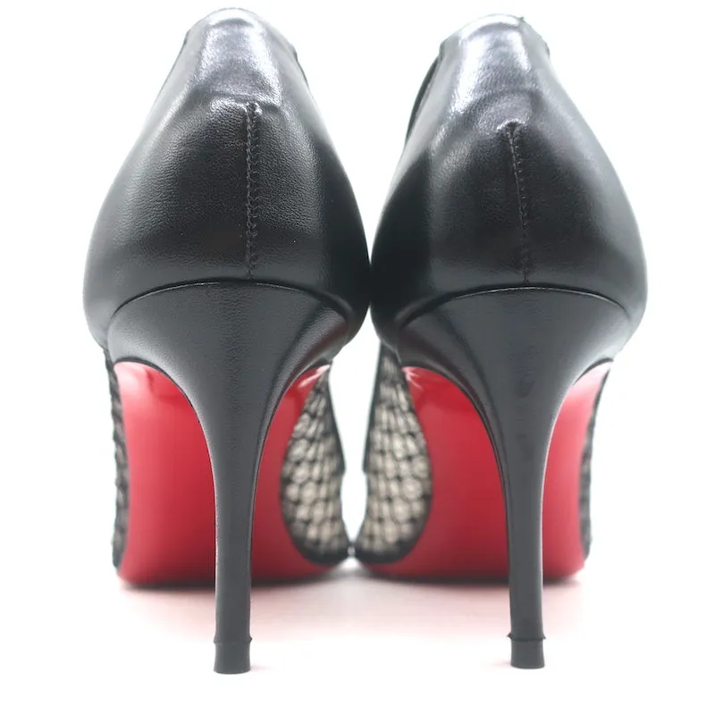Christian Louboutin Saramor 70mm Fishnet Pumps Black Size 37 Pointed Toe Heels