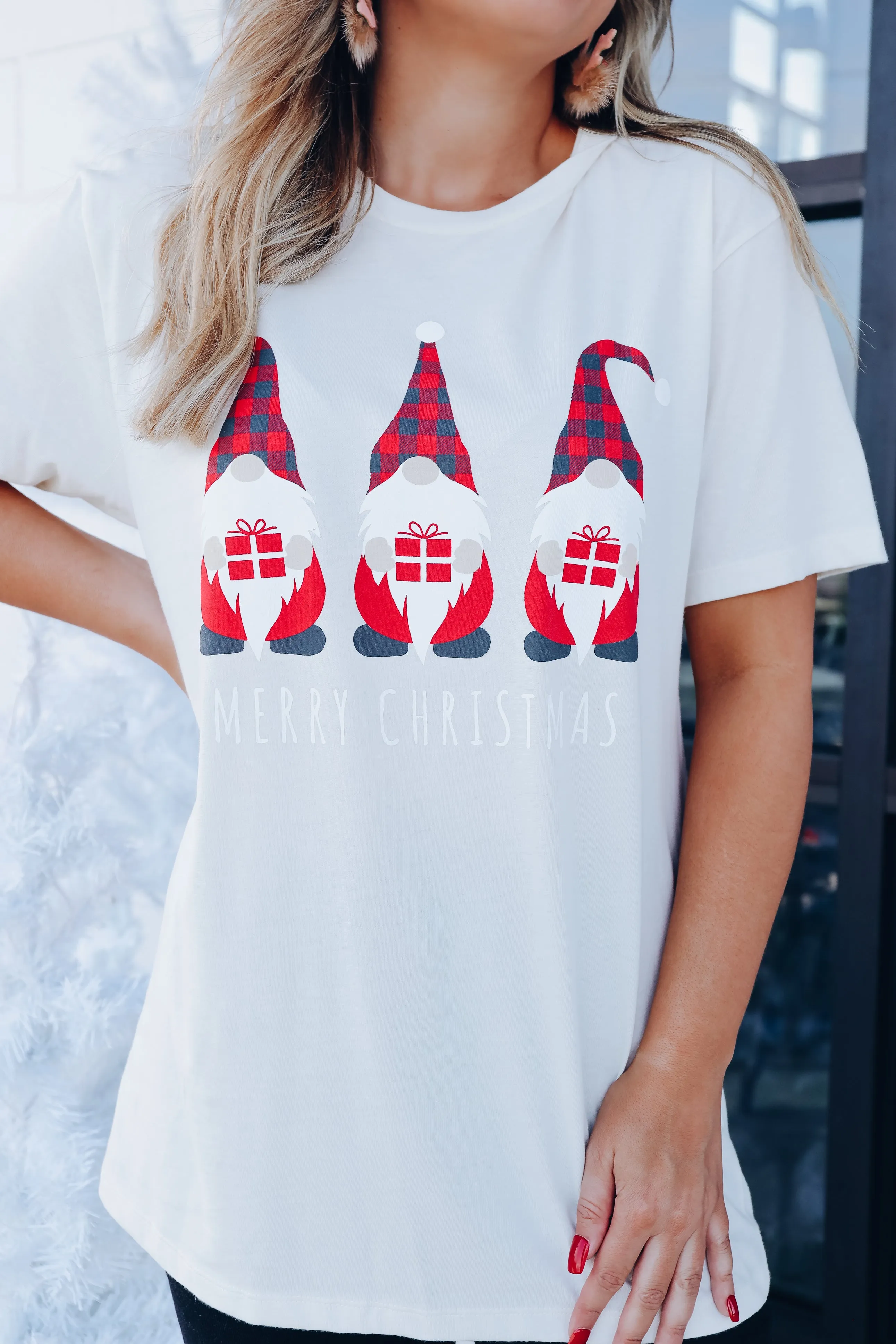 Christmas Gnomes Graphic Tee - Ivory