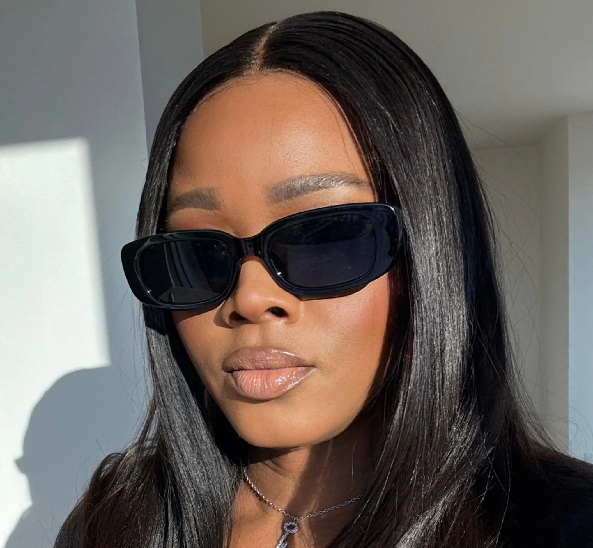 Claire So Chic Black Oval Sunglasses