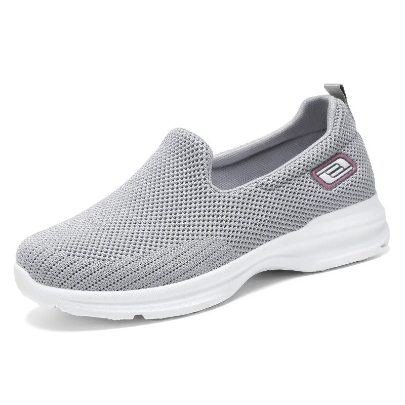 Classic Minimalist Lightweight Slip-On Sneakers with Label Detailing