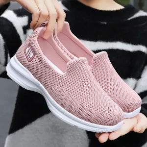 Classic Minimalist Lightweight Slip-On Sneakers with Label Detailing