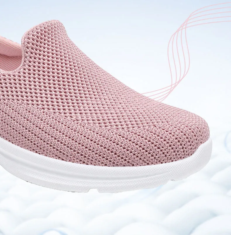 Classic Minimalist Lightweight Slip-On Sneakers with Label Detailing