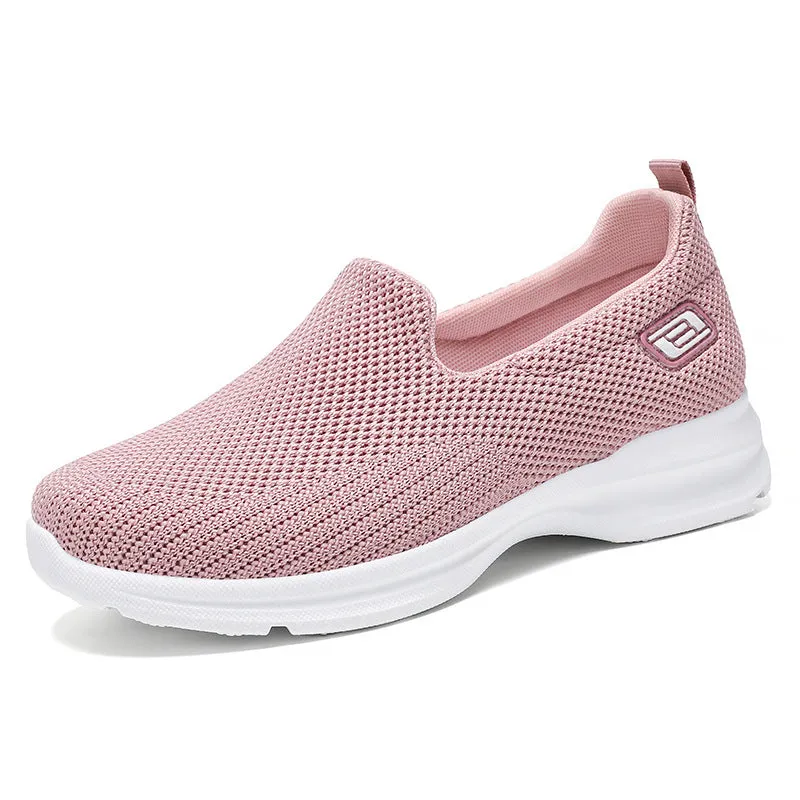 Classic Minimalist Lightweight Slip-On Sneakers with Label Detailing