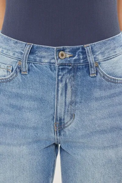 Colby Kancan High Waist Chewed Up Straight Mom Jeans