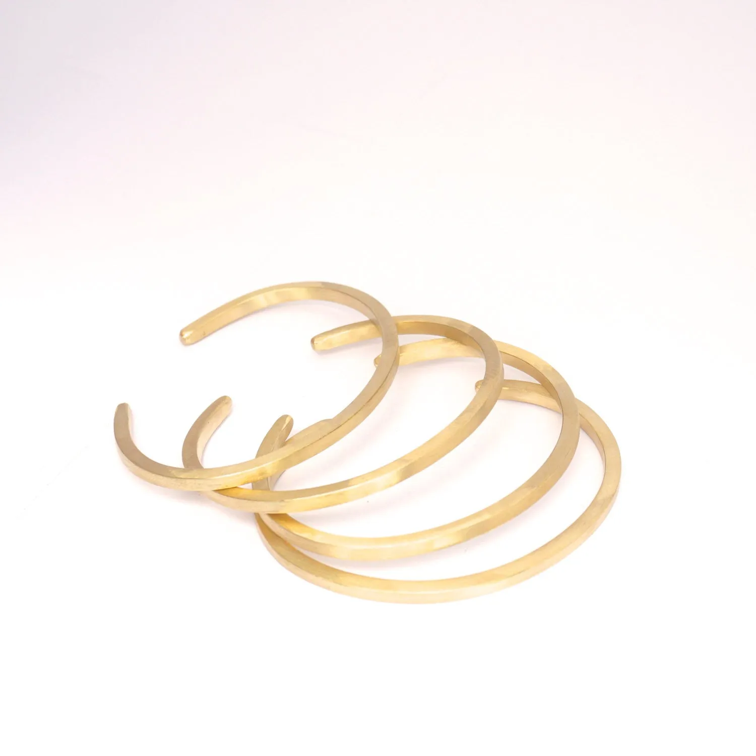 Contemporary Stylish Hand-Made Thick Square Bangle Cuff Bracelet - 0174