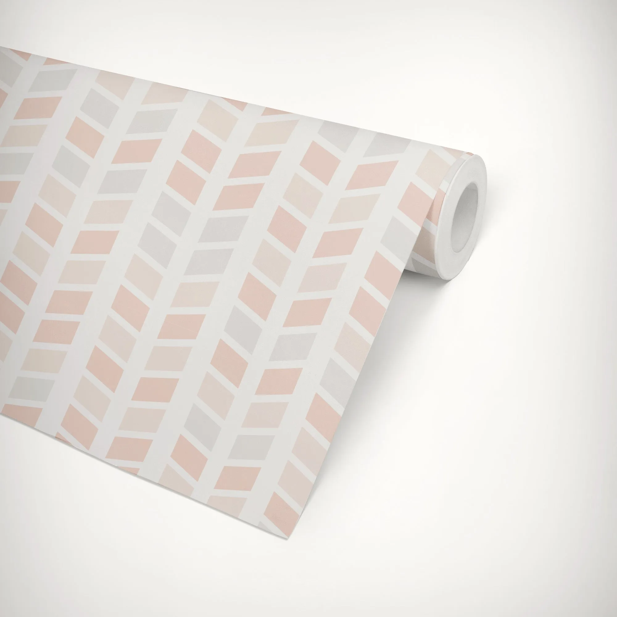 Coral Chevrons Self Adhesive Wallpaper