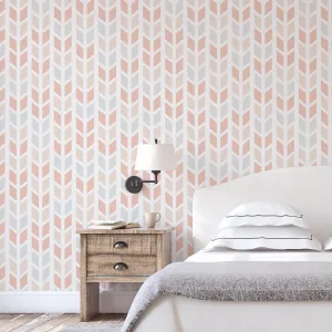 Coral Chevrons Self Adhesive Wallpaper