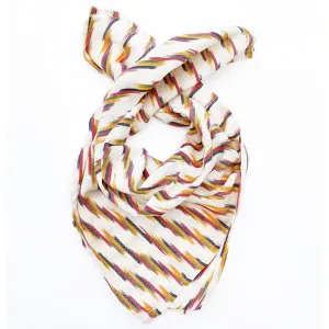 Cream Multicolor Stripe Cotton Ikat Bandana