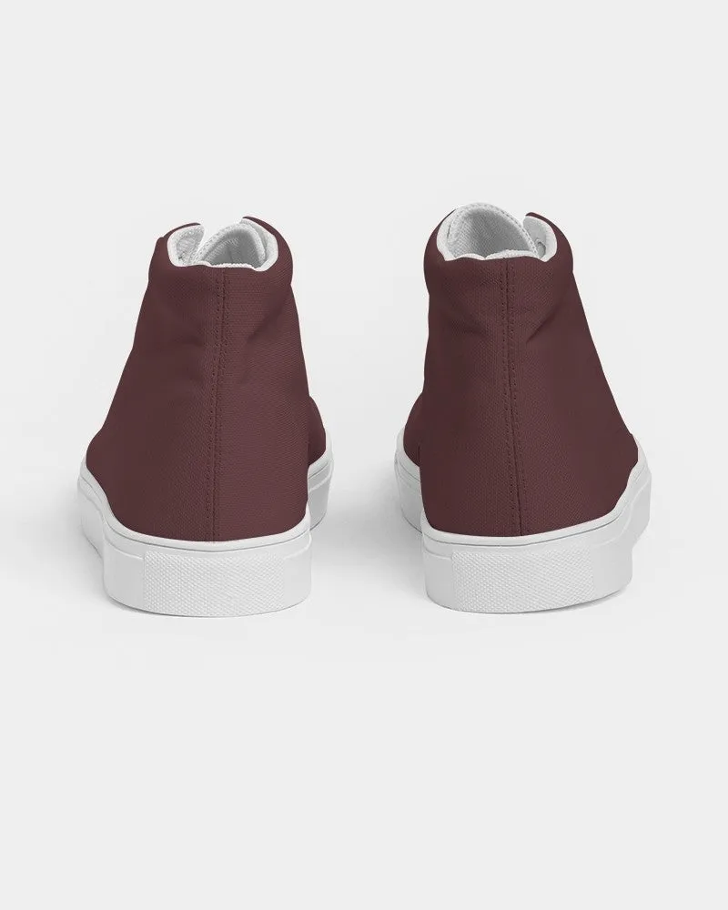 Dark Pink Brown Women's High-top Canvas Sneakers | Women's | Dark Pastel Pink Brown | C0M60Y30K80