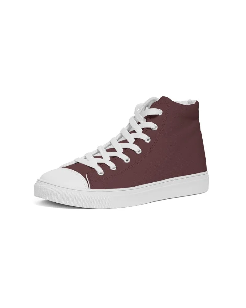 Dark Pink Brown Women's High-top Canvas Sneakers | Women's | Dark Pastel Pink Brown | C0M60Y30K80