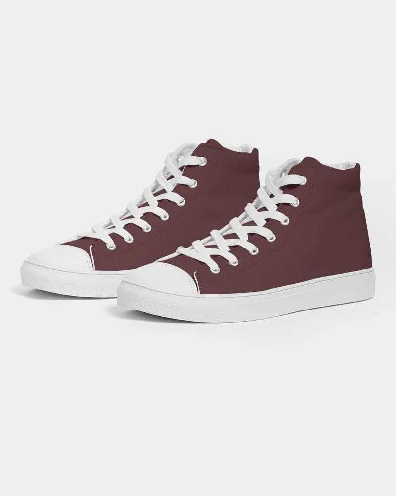 Dark Pink Brown Women's High-top Canvas Sneakers | Women's | Dark Pastel Pink Brown | C0M60Y30K80