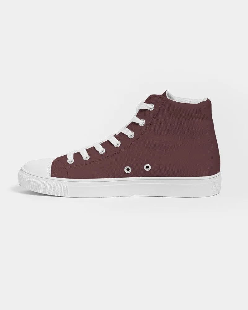 Dark Pink Brown Women's High-top Canvas Sneakers | Women's | Dark Pastel Pink Brown | C0M60Y30K80