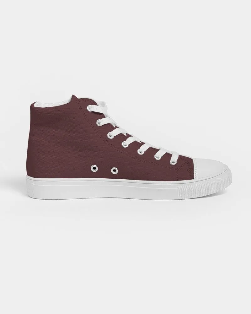 Dark Pink Brown Women's High-top Canvas Sneakers | Women's | Dark Pastel Pink Brown | C0M60Y30K80
