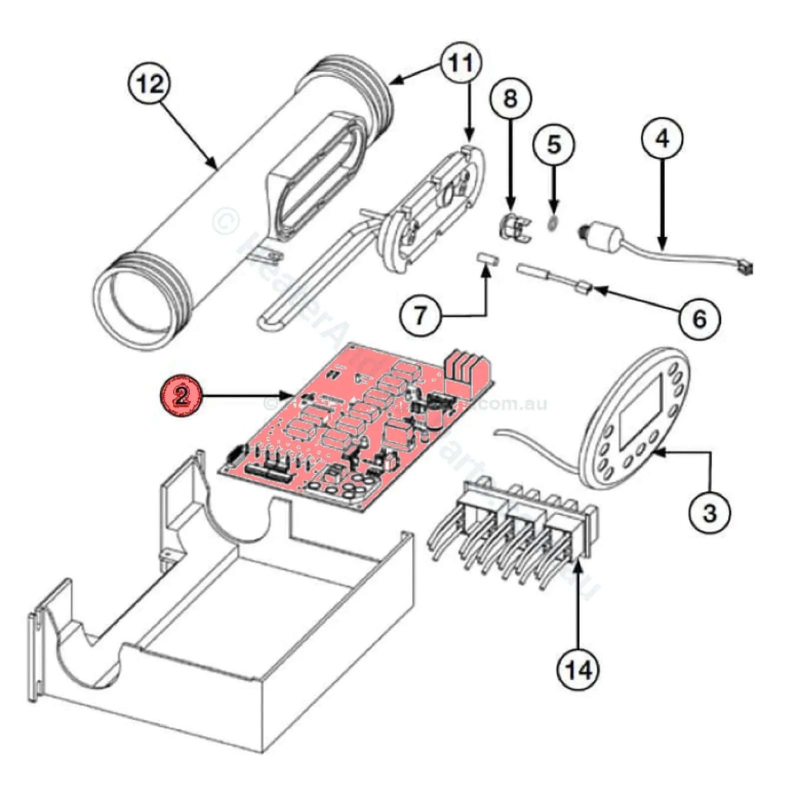 Davey SpaQuip Spa Power 800 PCB Circuit Board - SP800