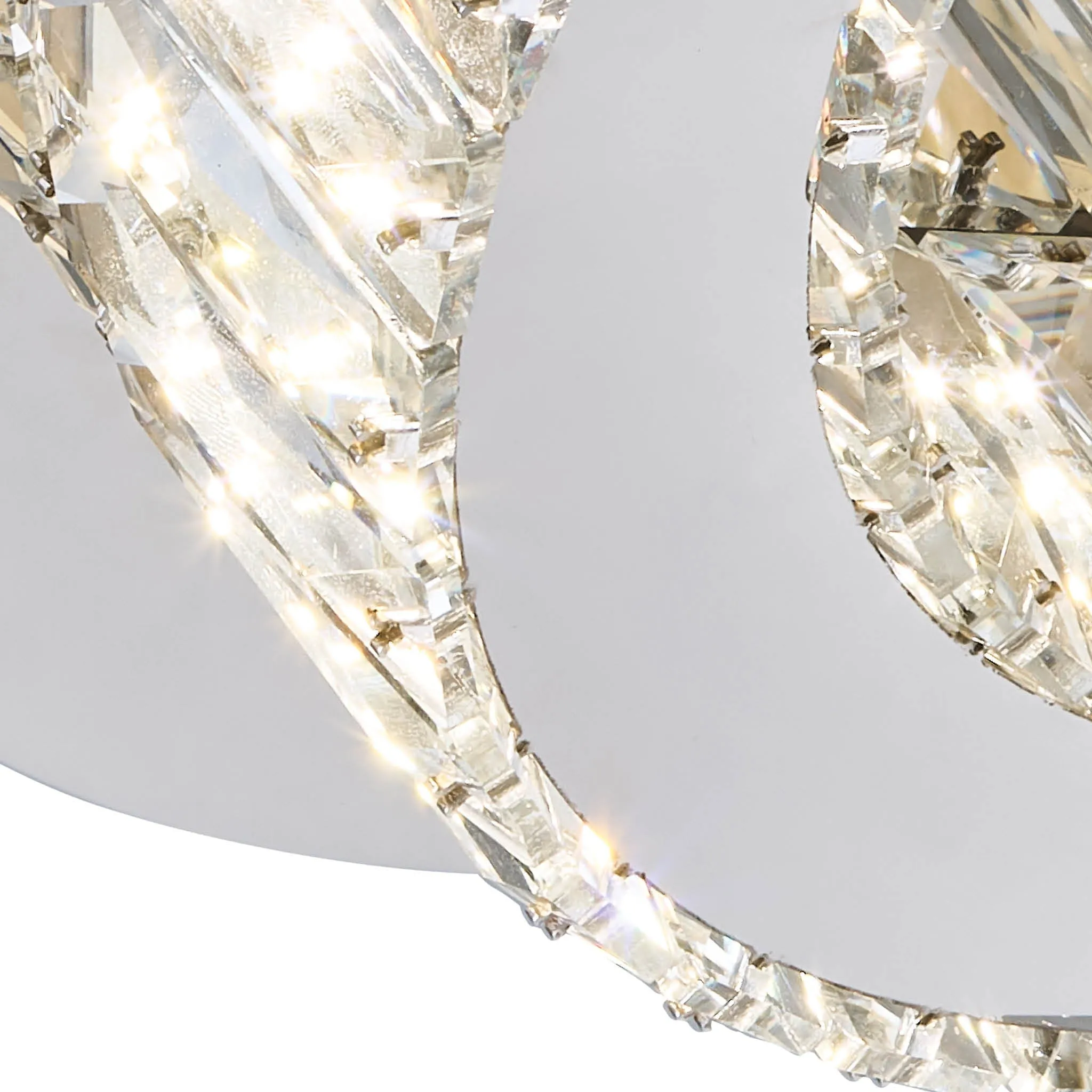 Denver Crystal Intergrated Flush LED 38Cm Ceiling Light