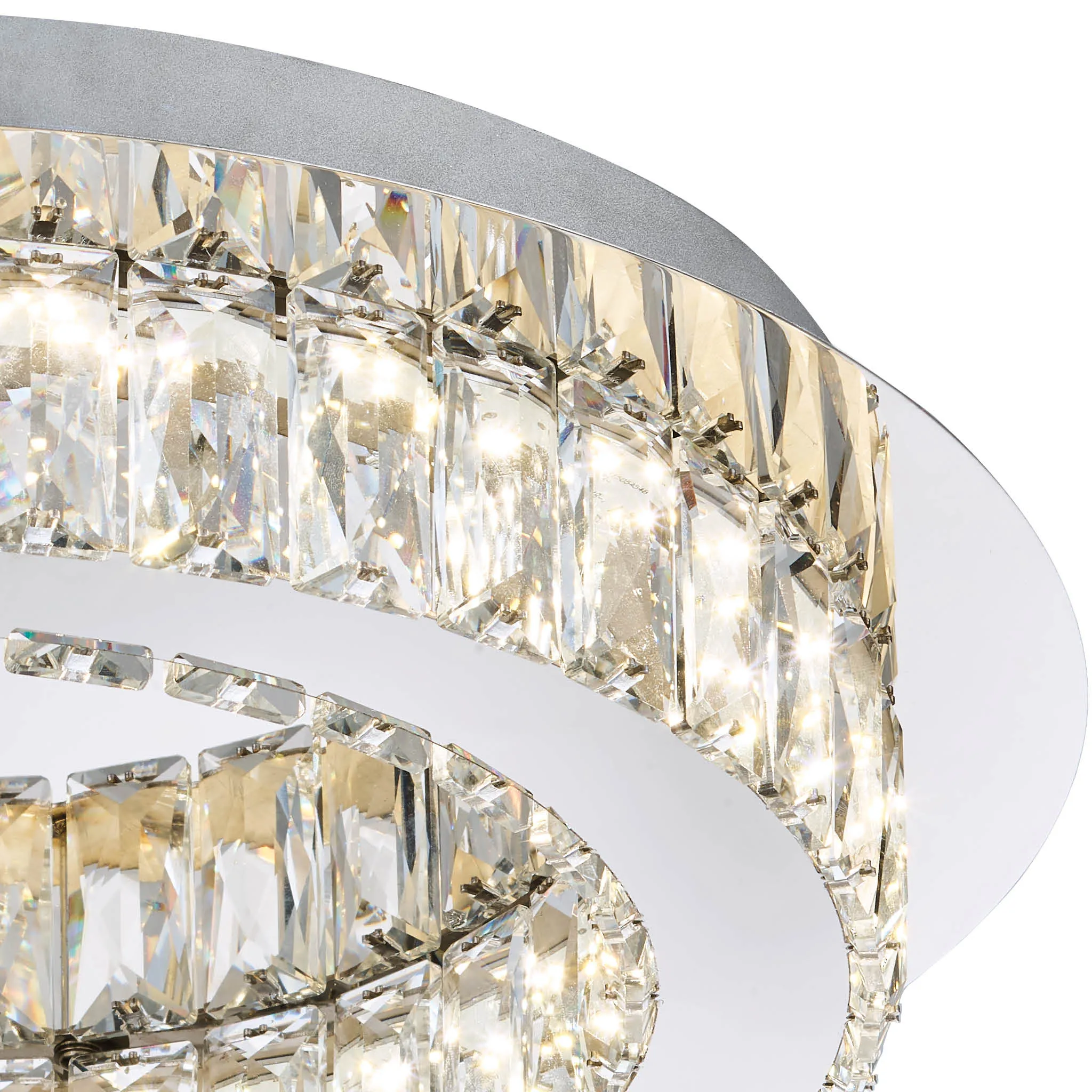 Denver Crystal Intergrated Flush LED 38Cm Ceiling Light