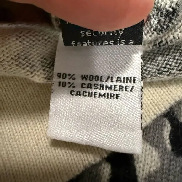 Diane Von Furstenberg Black and White Patterned Cardigan