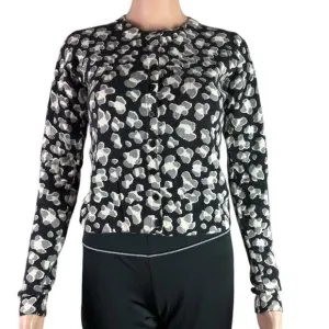 Diane Von Furstenberg Black and White Patterned Cardigan