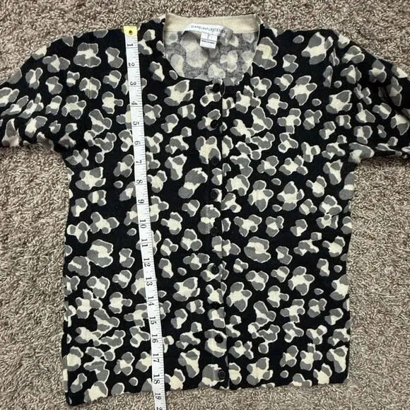 Diane Von Furstenberg Black and White Patterned Cardigan