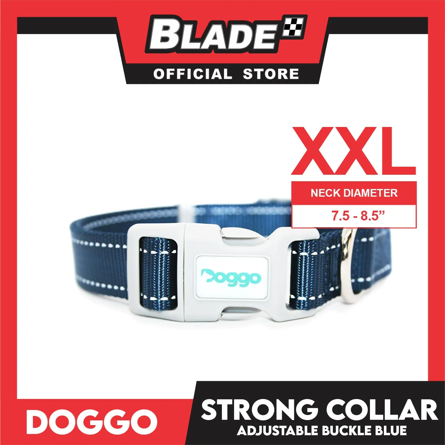 Doggo Strong Collar XXL Size (Blue) Soft And Durable Collar for Your Dog