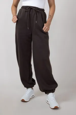 Drawstring Super Soft Sweatpants for Women in Charcoal Brown | HF24F064-CHARCOAL