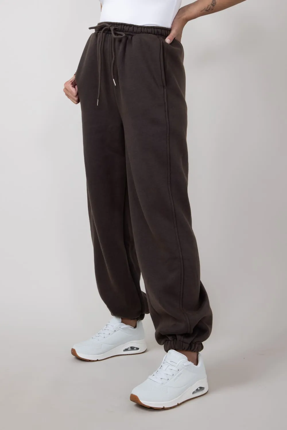 Drawstring Super Soft Sweatpants for Women in Charcoal Brown | HF24F064-CHARCOAL