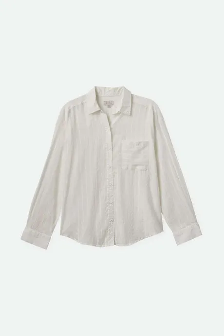 East Side Boxy LS Woven| White