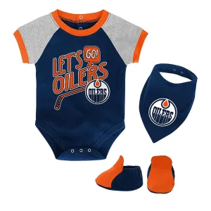 Edmonton Oilers Outer Stuff NHL Let's Go Team Creeper Baby Bib & Bootie Set