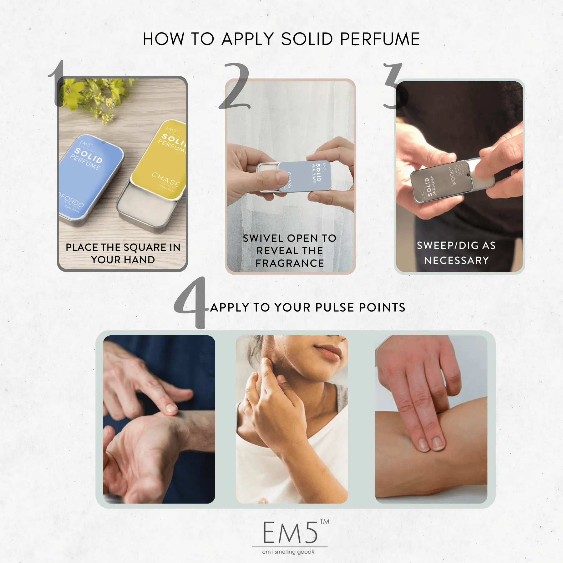 EM5™ Omb Leather | Solid Perfume for Men & Women | Alcohol Free Strong lasting fragrance | Leather Animalic Earthy | Goodness of Beeswax   Shea Butter