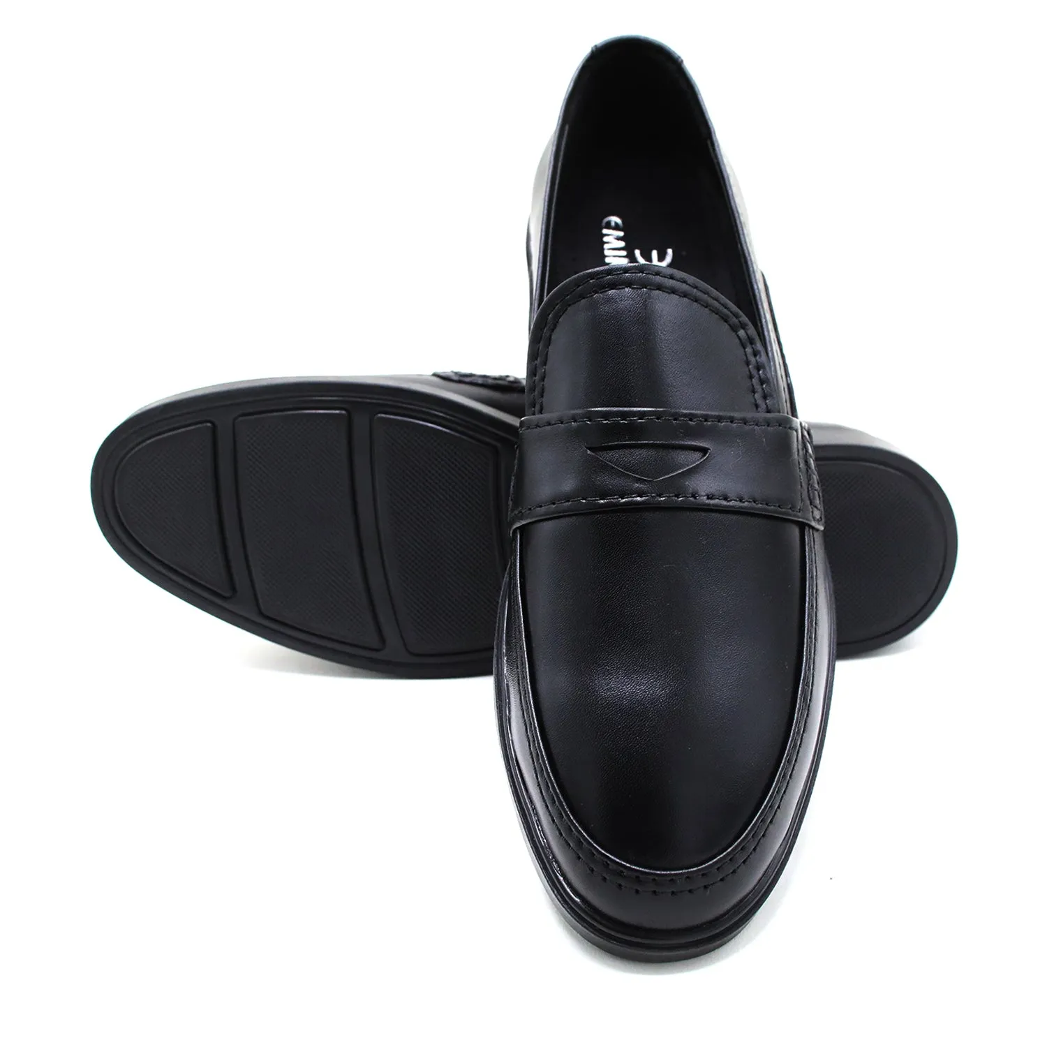 Eminent Men's Black Calf Leather Causal Loafers