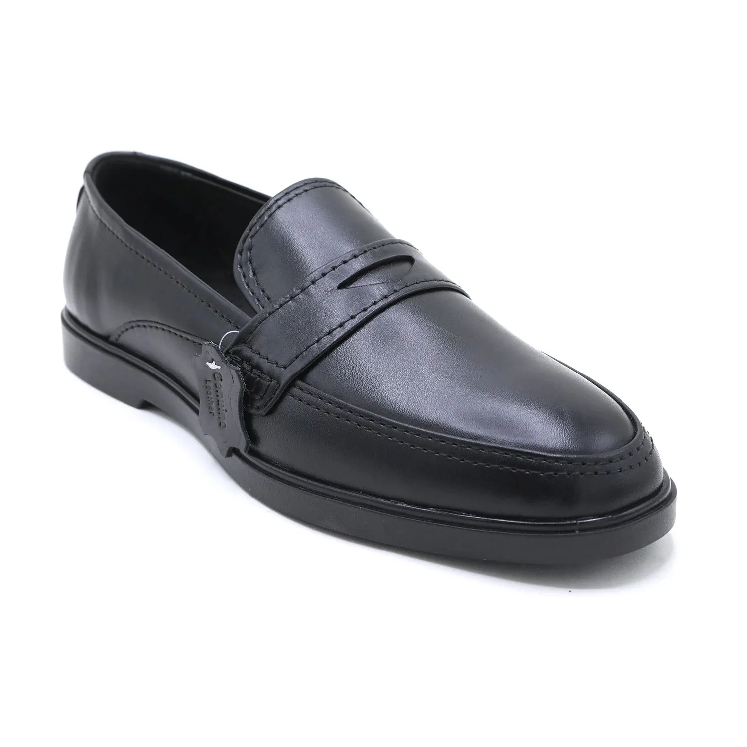 Eminent Men's Black Calf Leather Causal Loafers