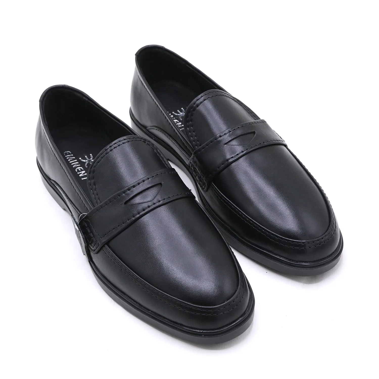 Eminent Men's Black Calf Leather Causal Loafers