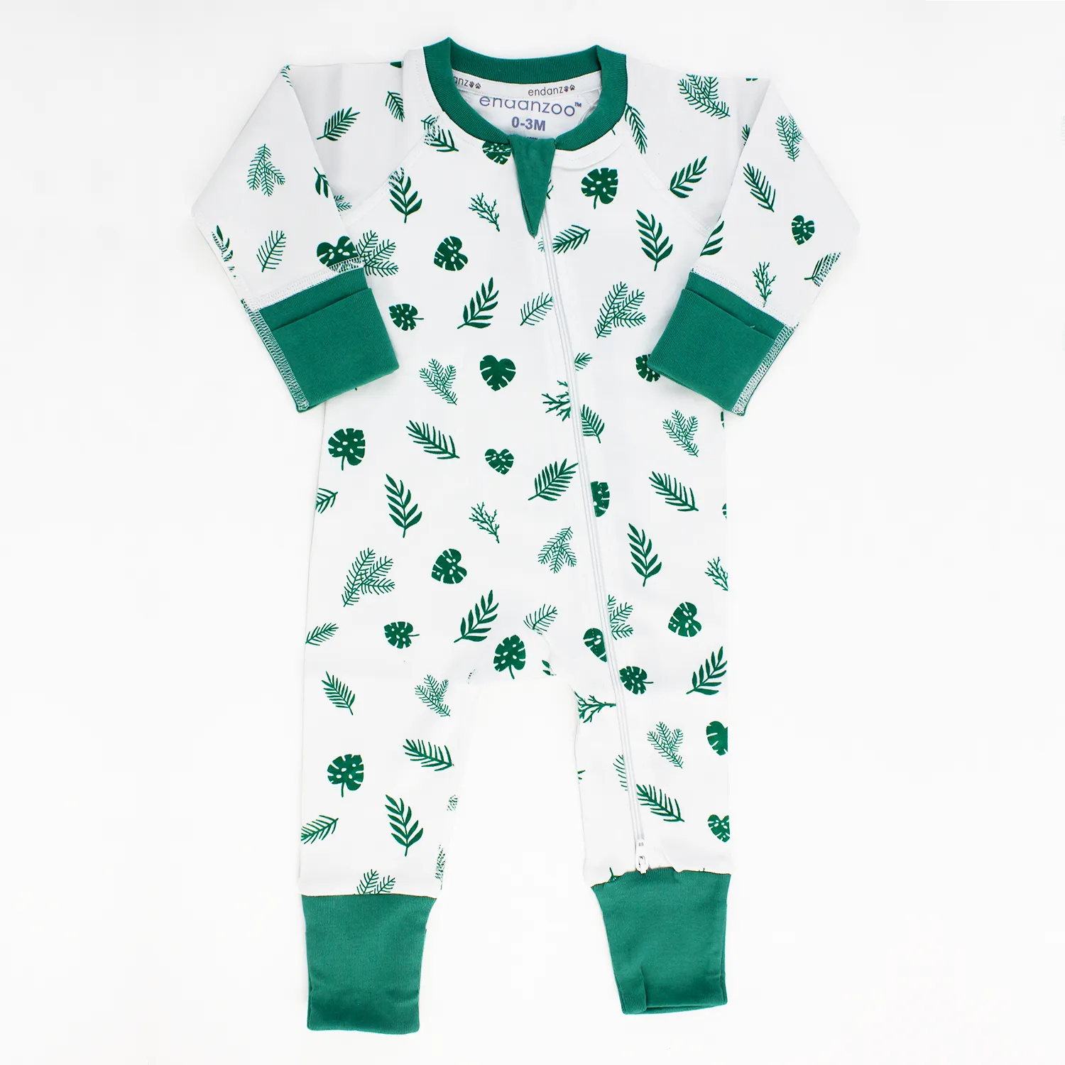 Endanzoo Organic Romper Set - Tropical Leaves