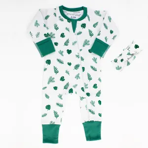 Endanzoo Organic Romper Set - Tropical Leaves