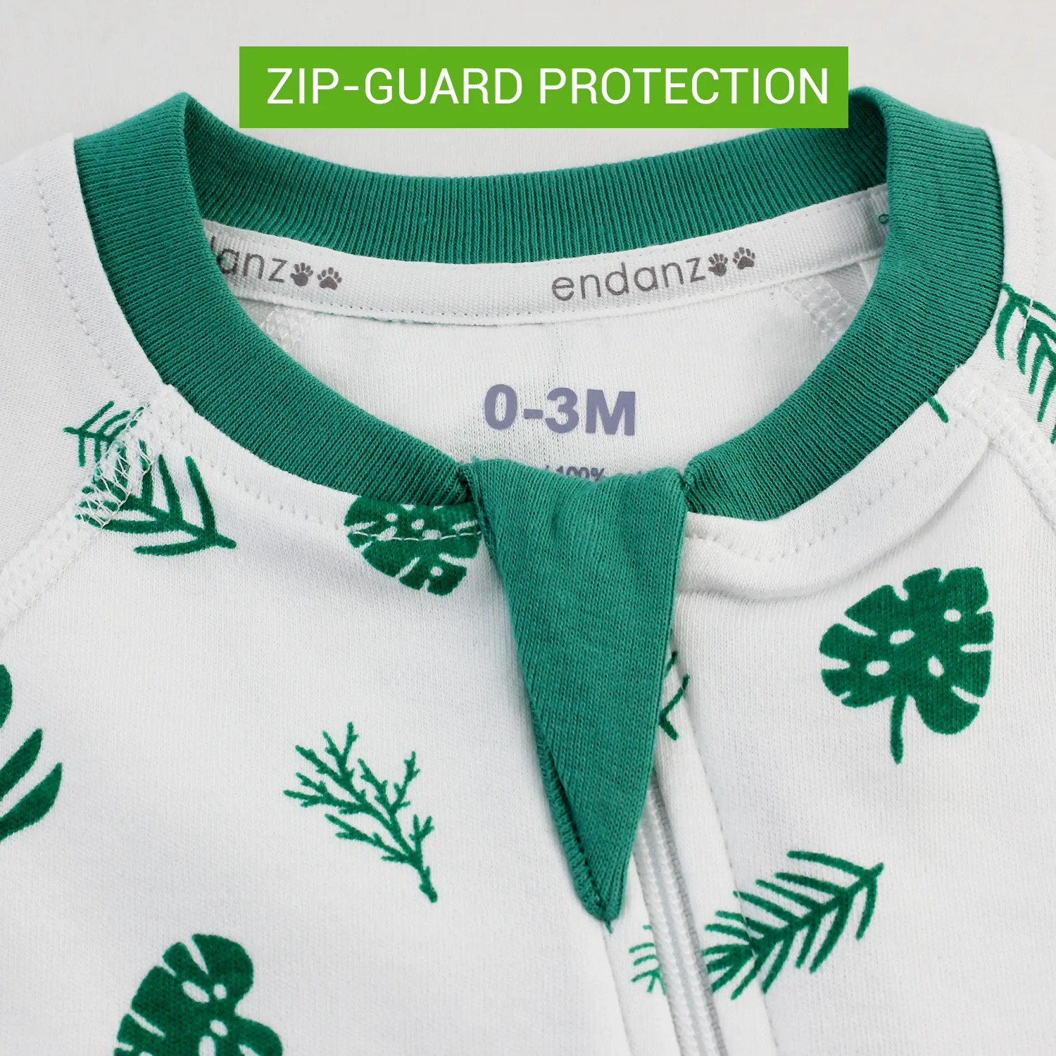 Endanzoo Organic Romper Set - Tropical Leaves