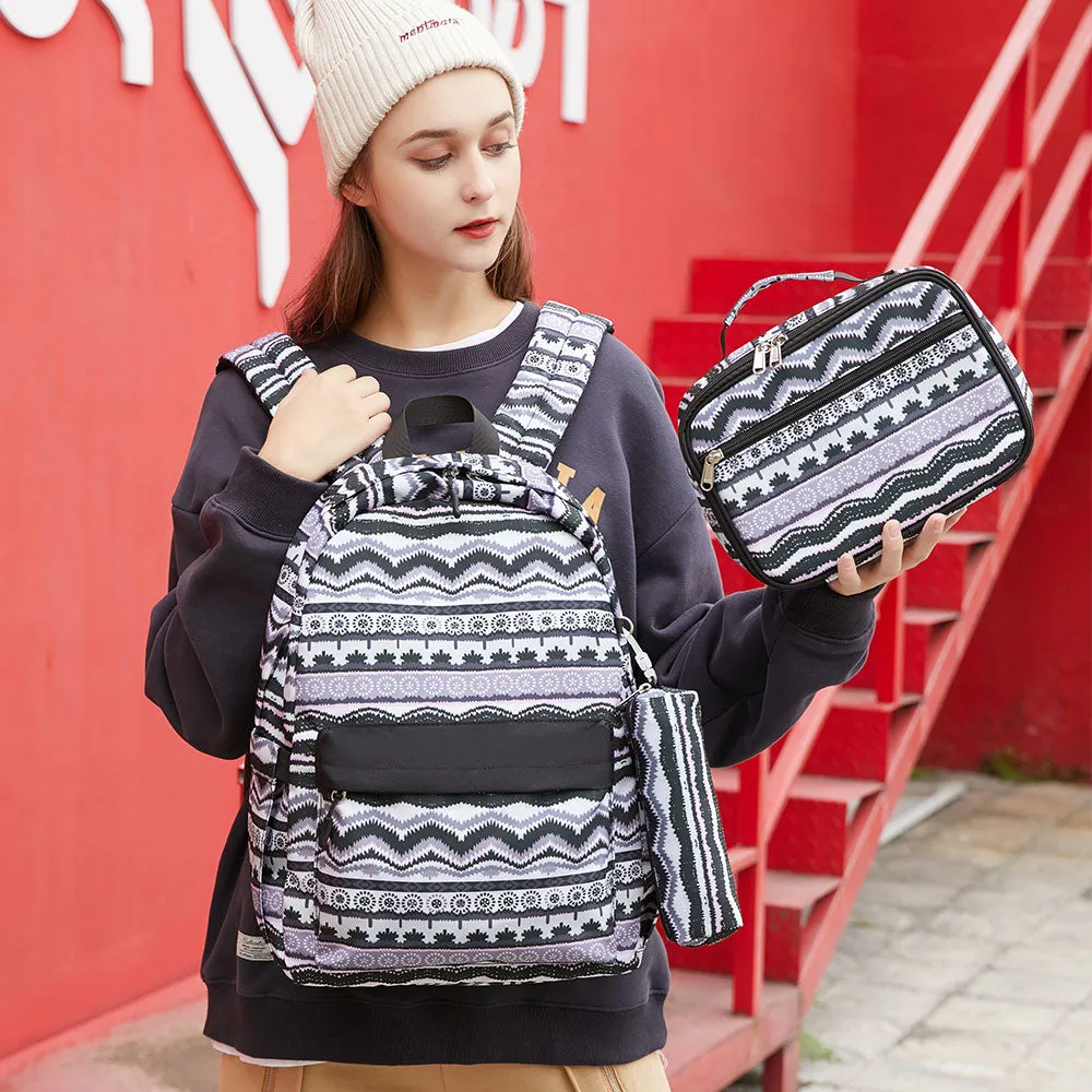 Ethnic Style Oxford Bookbag Durable Backpack for Girls Top Level