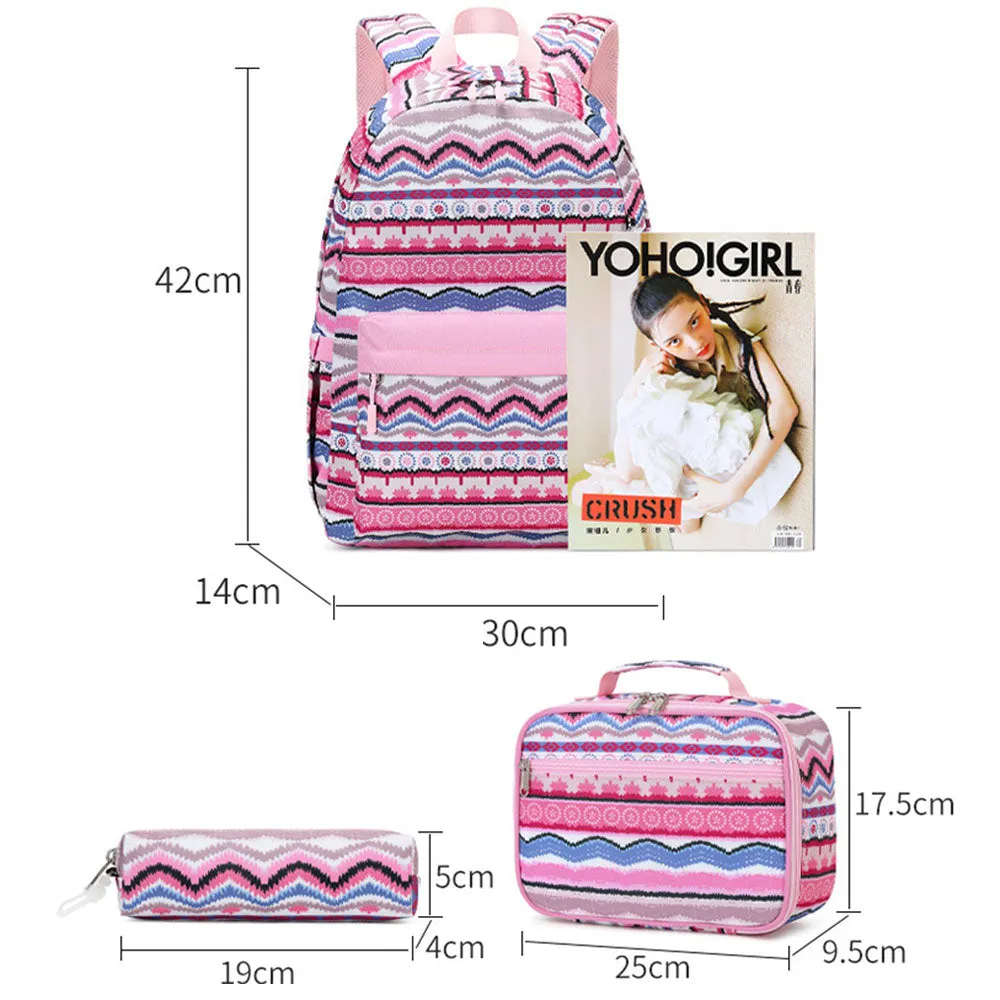 Ethnic Style Oxford Bookbag Durable Backpack for Girls Top Level
