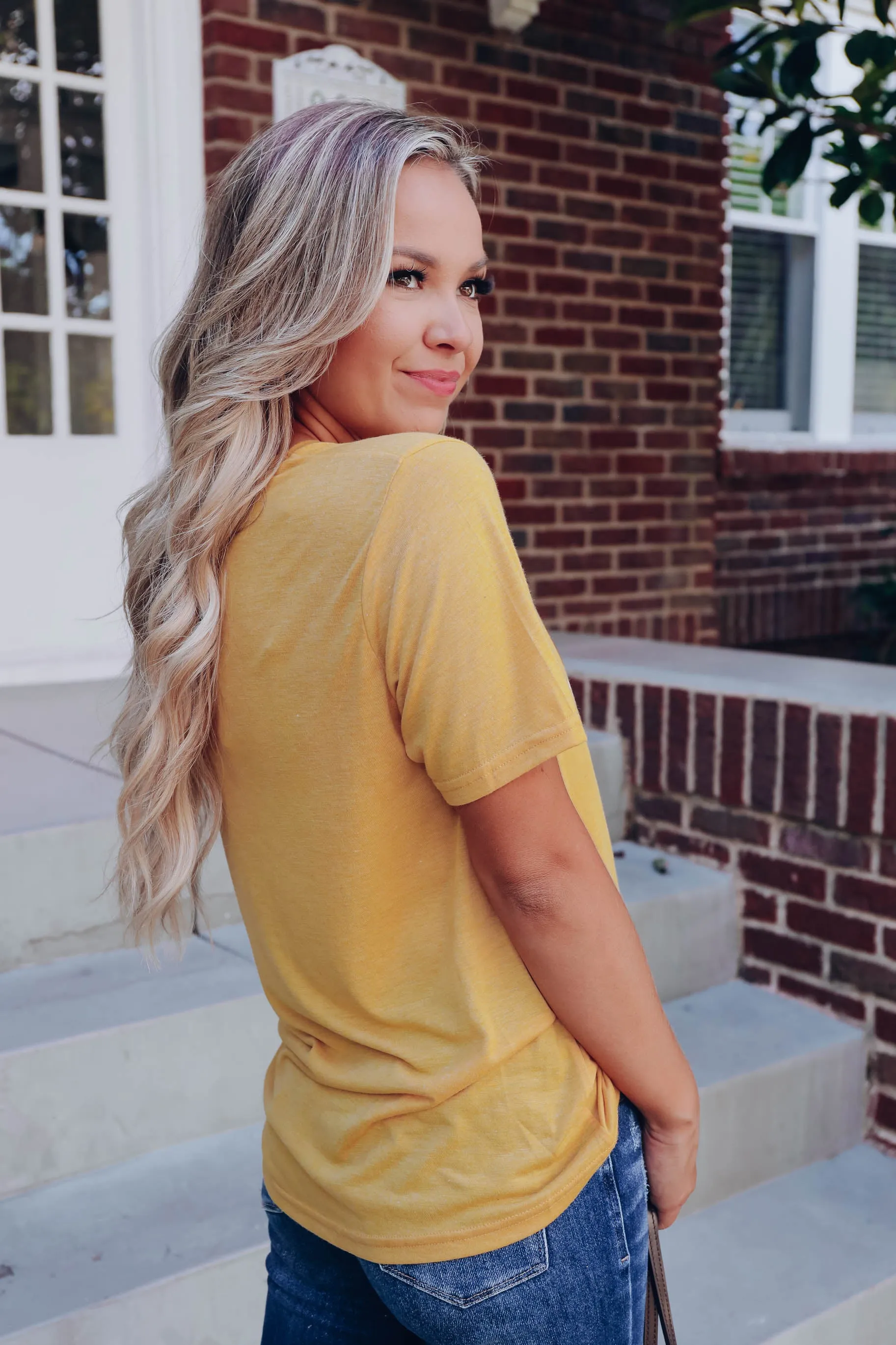 Fall Vibes Graphic Tee - Mustard S-2X